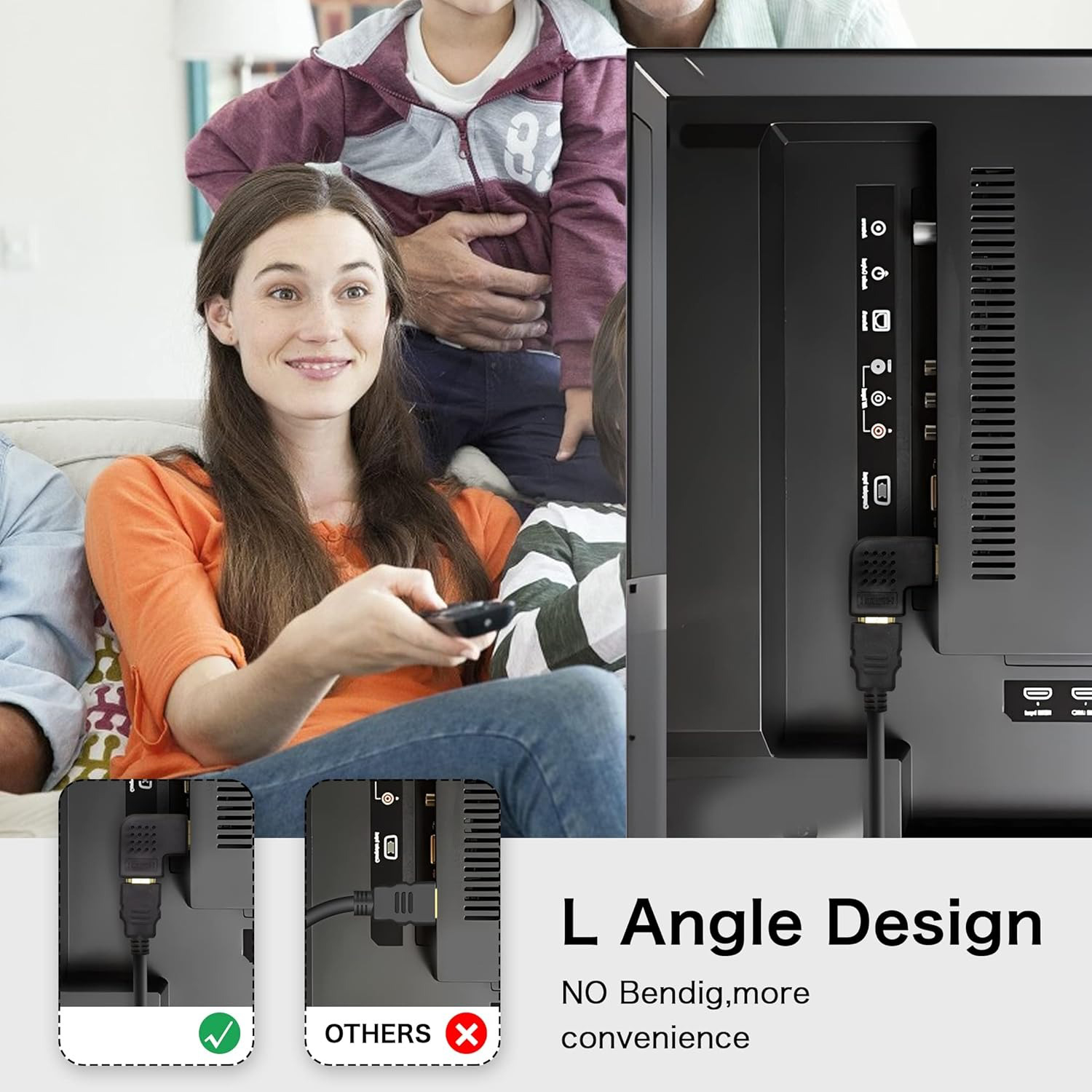 L Shape HDMI Converter Male to Female Adaptor - L270 Gambar produk L Shape HDMI Converter Male to Female Adaptor - L270