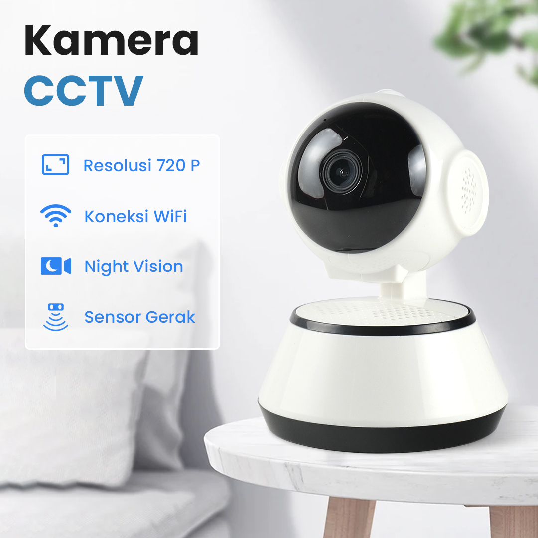 V380 Pro Kamera CCTV Indoor WiFi IP Camera Motion Detection 720P 1MP - Q6X Gambar produk V380 Pro Kamera CCTV Indoor WiFi IP Camera Motion Detection 720P 1MP - Q6X