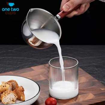 Gambar produk One Two Cups Panci Susu Mini Pan Stainless Steel 410 Dual Drainage 400ml - HK1