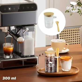 One Two Cups Toples Kaca Penyimpanan Makanan Storage with Bamboo Lid - FM-LD1