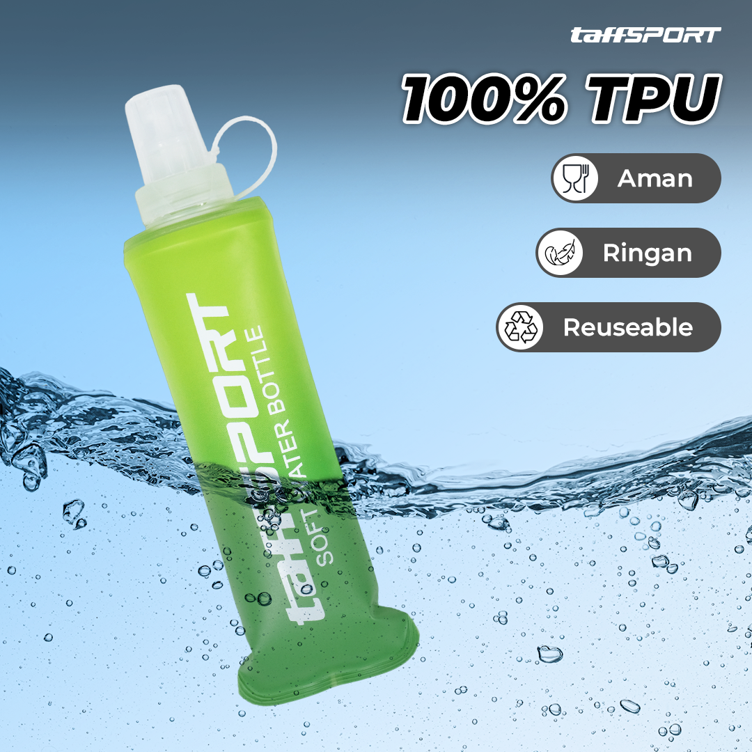 TaffSPORT Botol Minum Soft Flask Foldable Sport Water TPU 250ml - TF-25 Gambar produk TaffSPORT Botol Minum Soft Flask Foldable Sport Water TPU 250ml - TF-25