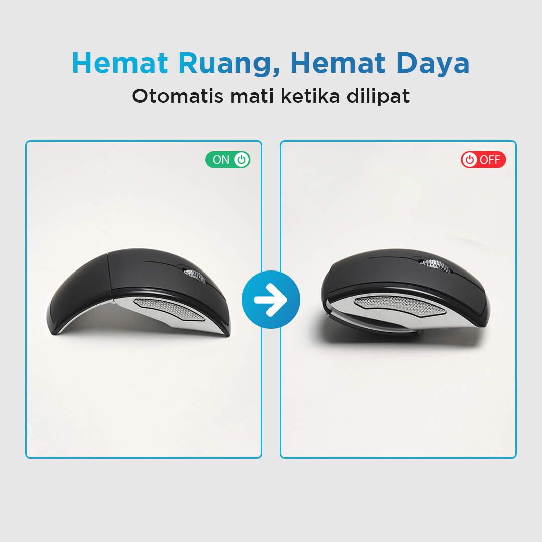 iMace Mouse Wireless Optical 2.4GHz Folded Super Slim 1600DPI - M016 Gambar produk iMace Mouse Wireless Optical 2.4GHz Folded Super Slim 1600DPI - M016