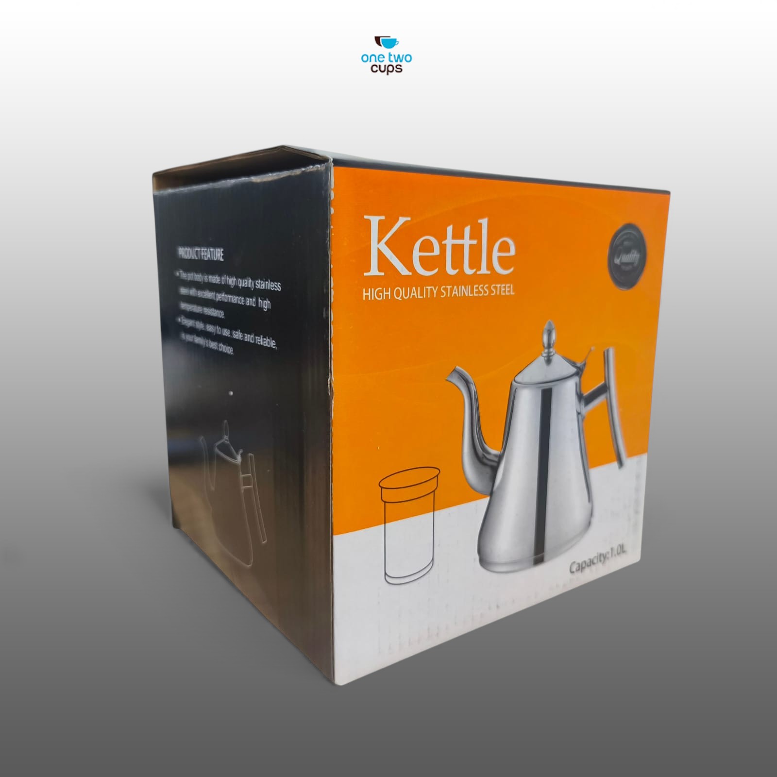 One Two Cups Teko Air Panas Teh Teapot Stainless Steel 1L with Filter - HS4012 Gambar produk One Two Cups Teko Air Panas Teh Teapot Stainless Steel 1L with Filter - HS4012