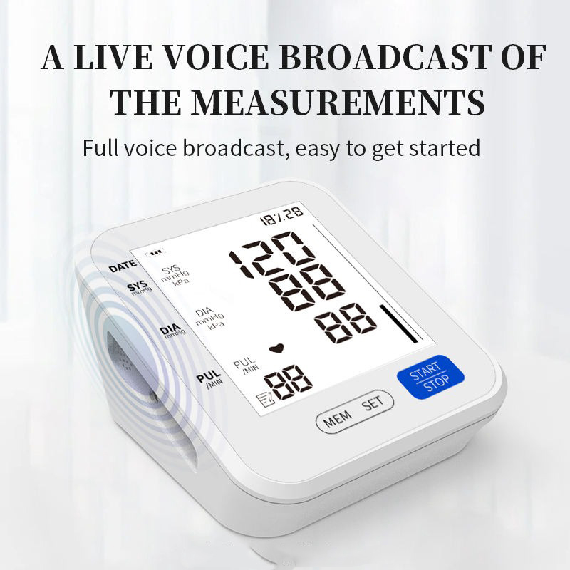 Kelang Tensimeter Digital Pengukur Tekanan Darah English Voice - B808 Gambar produk Kelang Tensimeter Digital Pengukur Tekanan Darah English Voice - B808