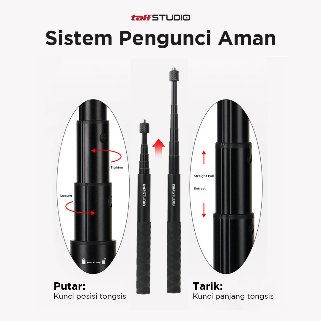 TaffSTUDIO Tongsis Selfie Stick Ultra Long Invisible Insta360 GoPro 1.93M - YZ502/YZ525/YZ511/YZ520 Gambar produk TaffSTUDIO Tongsis Selfie Stick Ultra Long Invisible Insta360 GoPro 1.93M - YZ502/YZ525/YZ511/YZ520