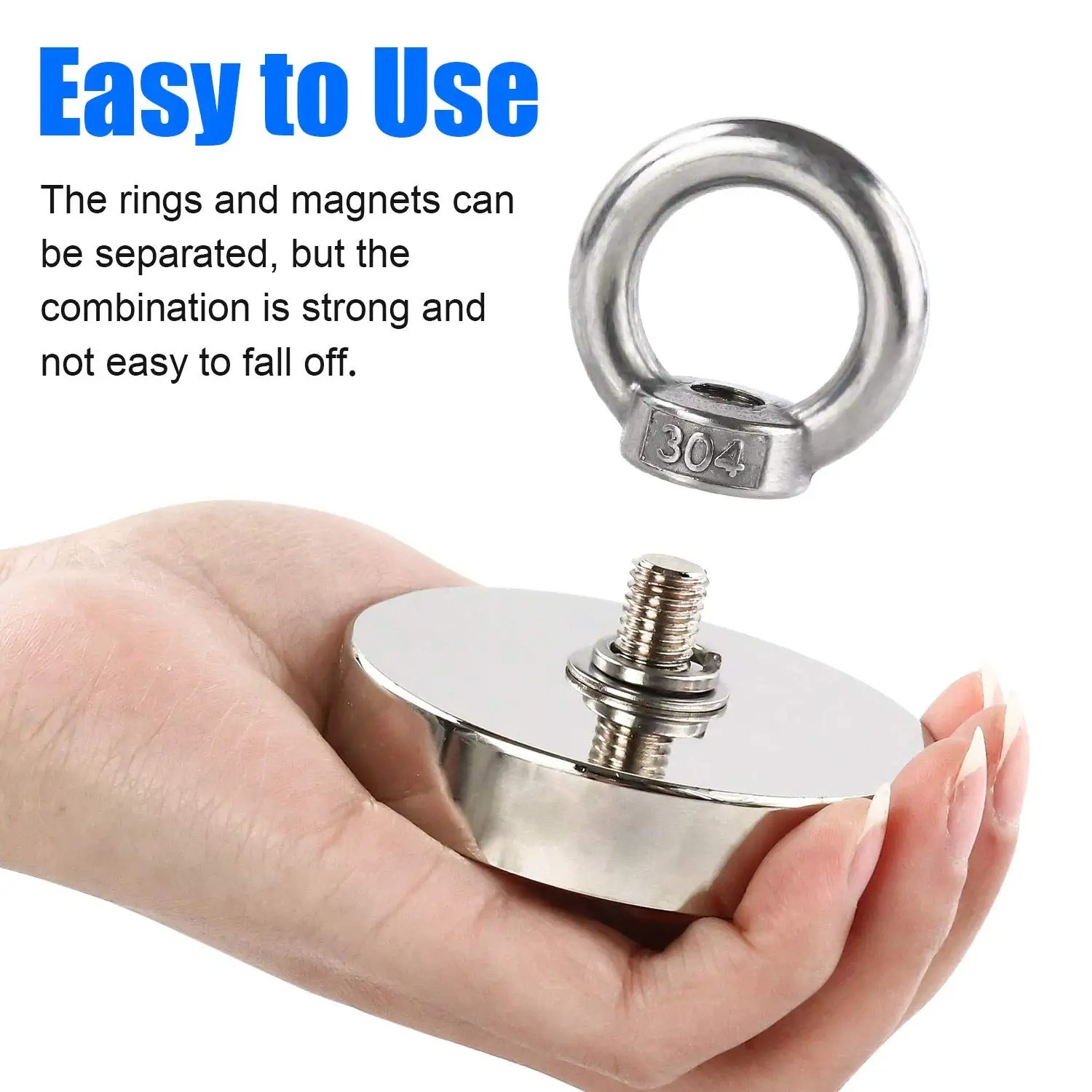 SINIJI Magnet Gantungan Round Hook Strong Neodymium 6kg - J16 Gambar produk SINIJI Magnet Gantungan Round Hook Strong Neodymium 6kg - J16