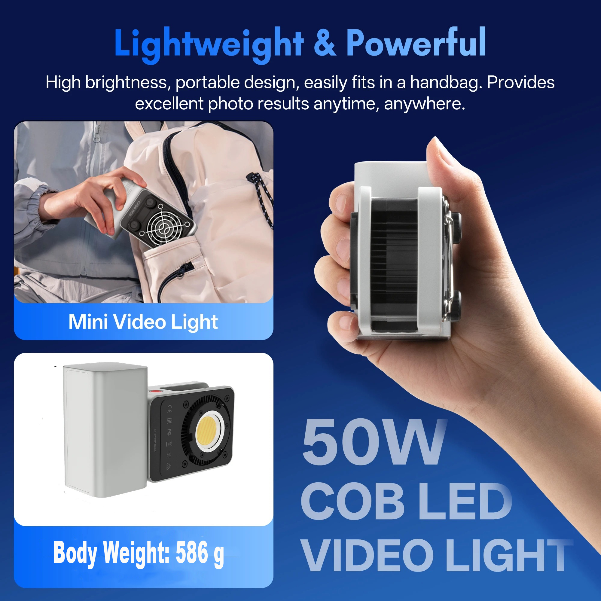 ZHIYUN CINEPEER Lampu Studio Pocket Fill Light RGB COB LED 50 W - CX50 RGB Gambar produk ZHIYUN CINEPEER Lampu Studio Pocket Fill Light RGB COB LED 50 W - CX50 RGB