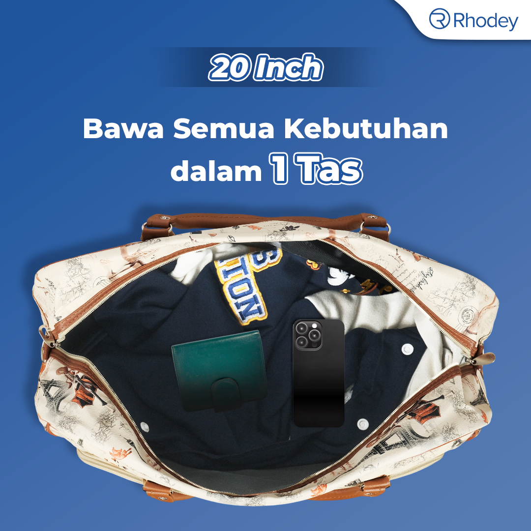 Gambar produk Rhodey RAIMIQI SEMOR Tas Jinjing Duffle Bag PU Leather Unisex 20 Inch Iron Beauty - CB001