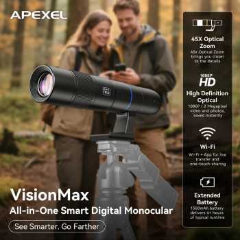 Gambar produk APEXEL Lensa Telephoto Monocular Digital 1080P 2.4G WiFi 1500mAh - APL-ETF150