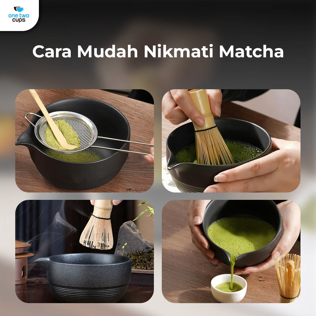 One Two Cups Matcha Set Kit Chawan Chasen Stand Chashaku 4 PCS - NA-1451 Gambar produk One Two Cups Matcha Set Kit Chawan Chasen Stand Chashaku 4 PCS - NA-1451