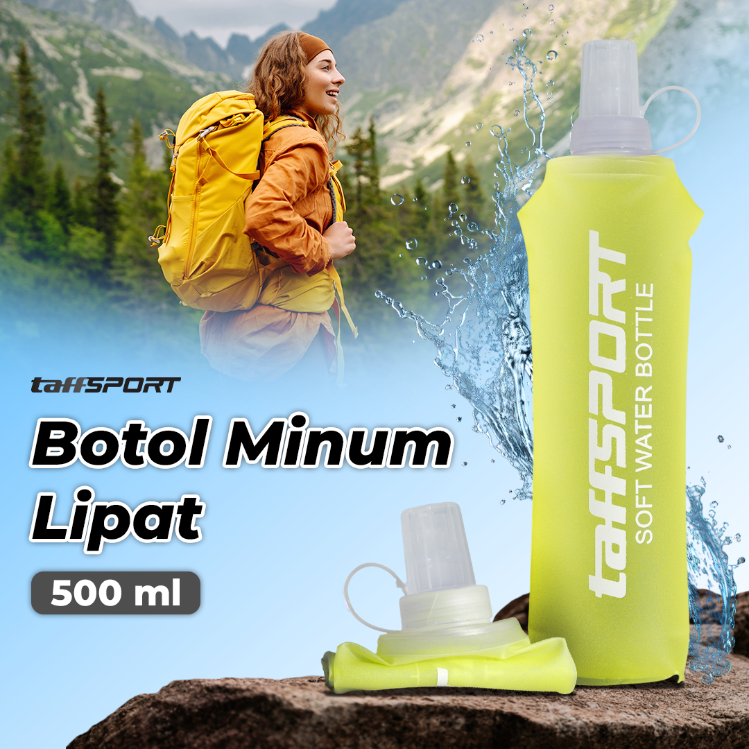 TaffSPORT Botol Minum Soft Flask Foldable Sport Water TPU 500 ml - TF009 Gambar produk TaffSPORT Botol Minum Soft Flask Foldable Sport Water TPU 500 ml - TF009