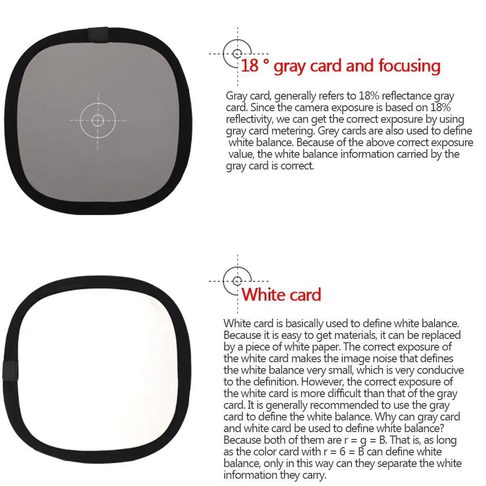 Gambar produk Fotodiox Focusing Plate Grey Card 18 Percent Photography 2in1 30cm - FT-18