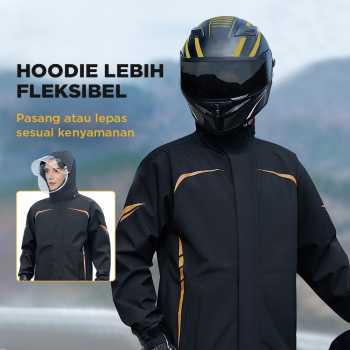 Gambar produk Rhodey Jas Hujan Setelan Motor Visor Waterproof Raincoat Polyester L - PY-8119