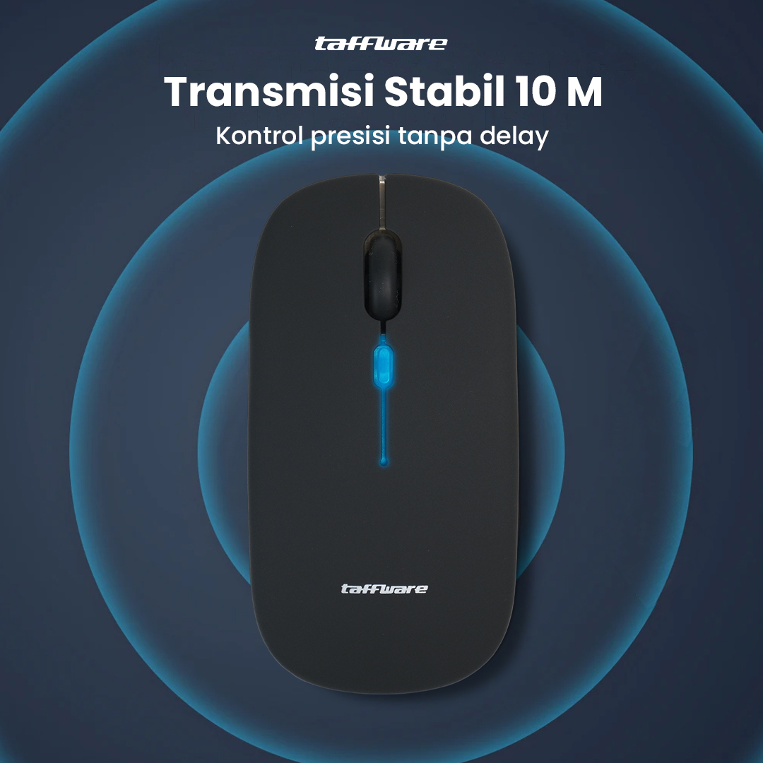 Taffware Mouse Wireless Bluetooth Optical 2.4GHz Silent Click 1600DPI - DC001 Gambar produk Taffware Mouse Wireless Bluetooth Optical 2.4GHz Silent Click 1600DPI - DC001