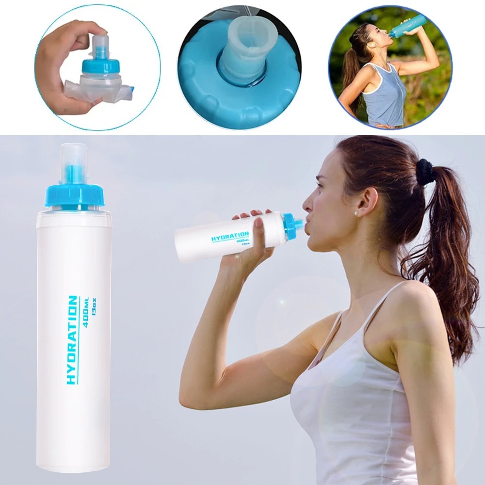 TaffSPORT Botol Minum Soft Flask Foldable Sport Water TPU 500ml - TF-55 Gambar produk TaffSPORT Botol Minum Soft Flask Foldable Sport Water TPU 500ml - TF-55