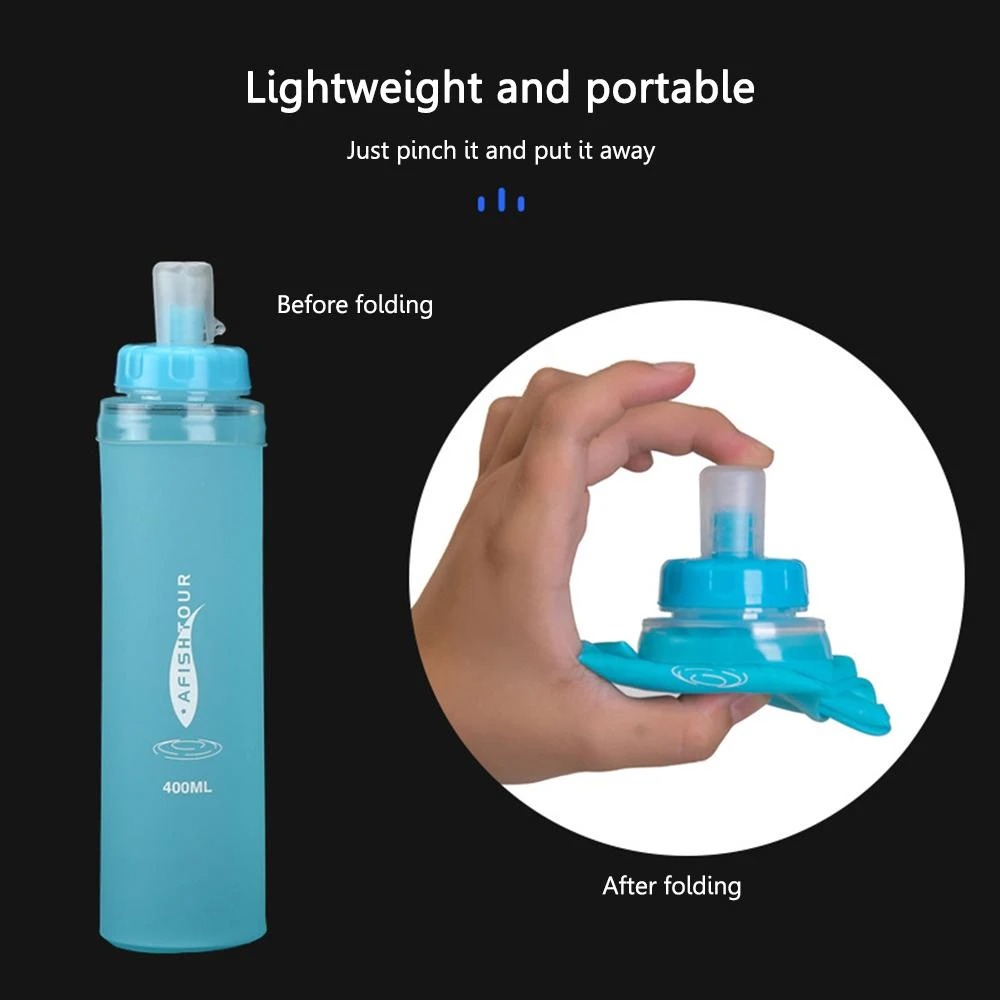 TaffSPORT Botol Minum Soft Flask Foldable Sport Water TPU 500ml - TF-55 Gambar produk TaffSPORT Botol Minum Soft Flask Foldable Sport Water TPU 500ml - TF-55