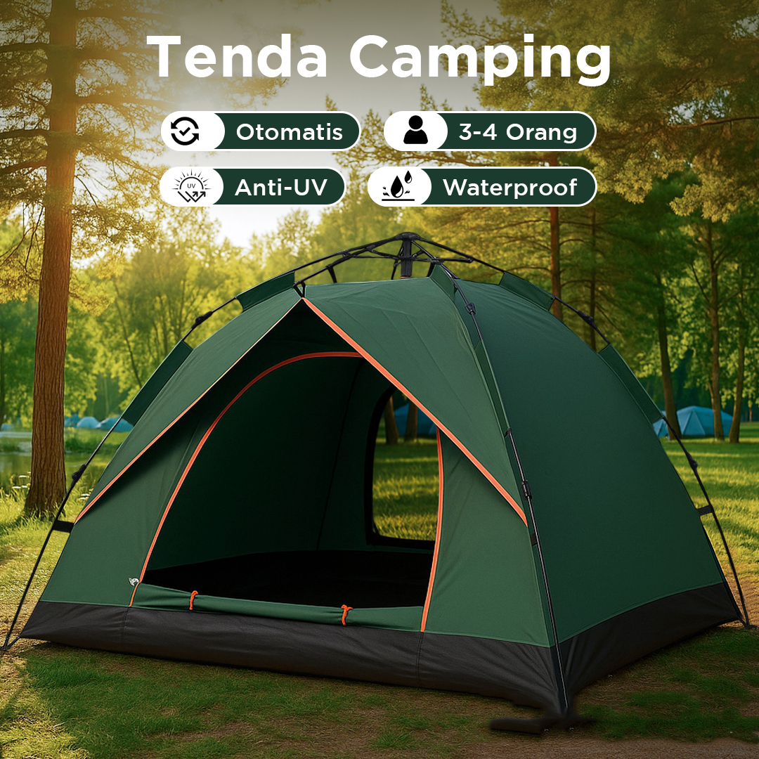AstaGear Tenda Camping Lipat Otomatis 3-4 Orang Single Layer - SH-014 Gambar produk AstaGear Tenda Camping Lipat Otomatis 3-4 Orang Single Layer - SH-014