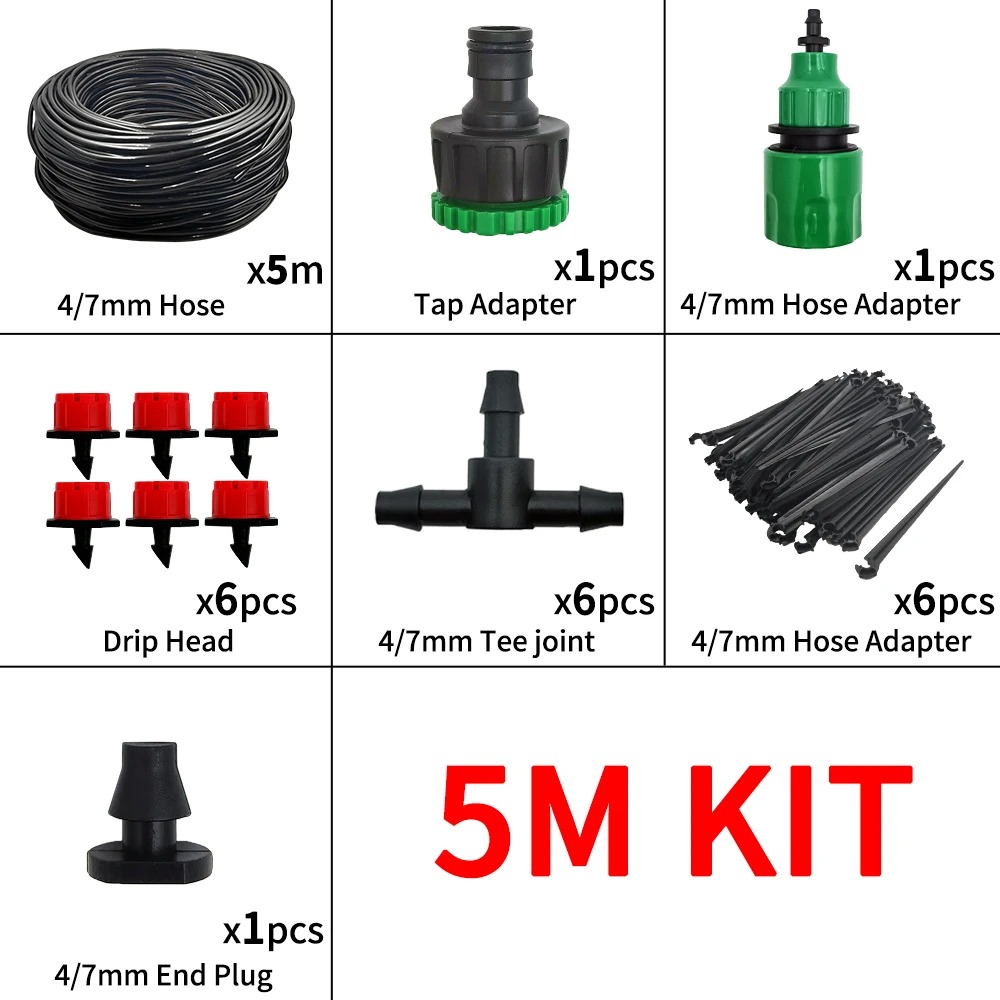 ENTENCO Set Peralatan Irigasi Tanaman Garden Watering System 5M - AT19 Gambar produk ENTENCO Set Peralatan Irigasi Tanaman Garden Watering System 5M - AT19