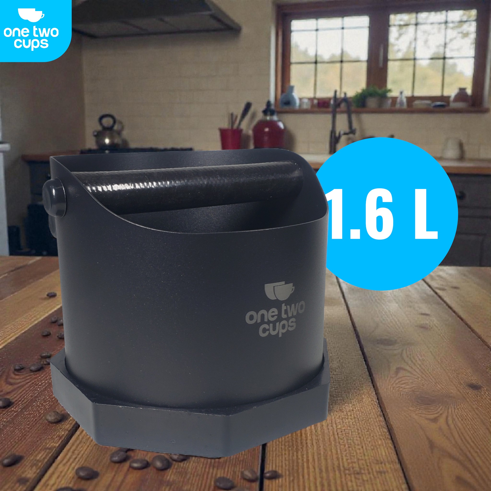 One Two Cups Wadah Ampas Kopi Espresso Knock Box Container Non Slip 1.6L - FKBMZ-009 Gambar produk One Two Cups Wadah Ampas Kopi Espresso Knock Box Container Non Slip 1.6L - FKBMZ-009