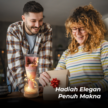 Gambar produk AINYROS Lampu Bunga Dekorasi LED Eternal Flower Dome Glass Cover Carnation - AN2185