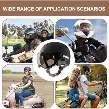 Gambar produk SPORT BIBU Helm Sepeda Skuter Motor Retro Vintage Half Face With Visor - U20