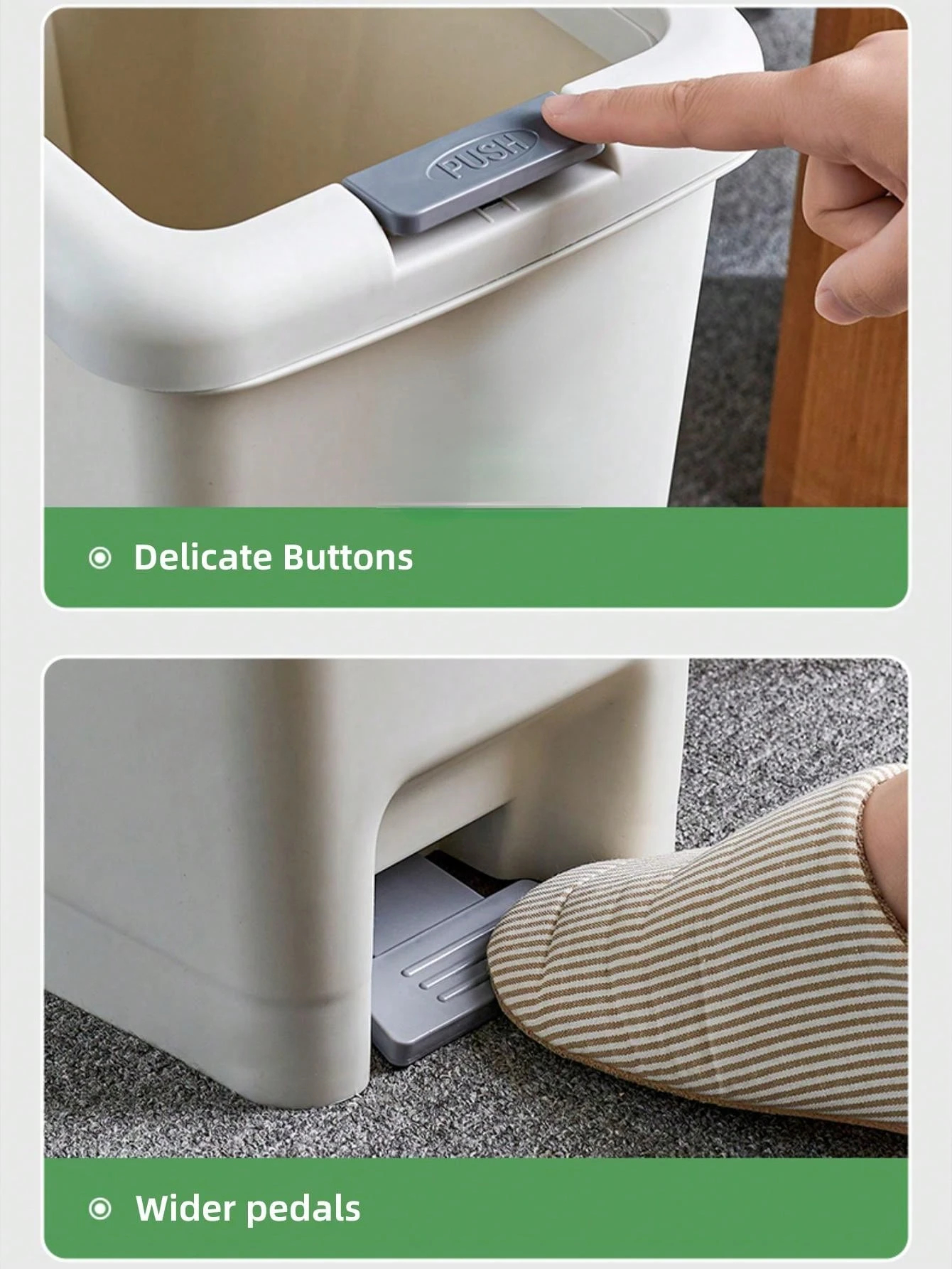 HOMBIN Tempat Sampah Pedal Kaki Trash Bin Household with Hand Press - H101 Gambar produk HOMBIN Tempat Sampah Pedal Kaki Trash Bin Household with Hand Press - H101