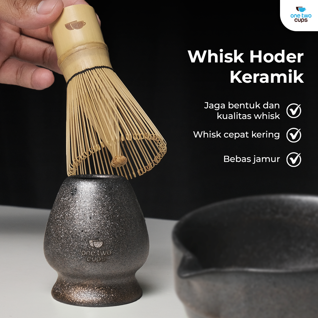 One Two Cups Matcha Set Kit Chawan Chasen Stand Chashaku 4 PCS - N41 Gambar produk One Two Cups Matcha Set Kit Chawan Chasen Stand Chashaku 4 PCS - N41