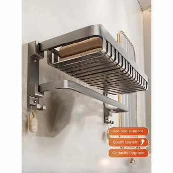 KABEI Rak Dinding Kamar Mandi 2 Layer Gantungan Handuk Lipat Steel - KB06