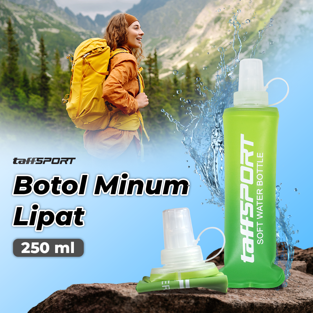 TaffSPORT Botol Minum Soft Flask Foldable Sport Water TPU 250ml - TF-25 Gambar produk TaffSPORT Botol Minum Soft Flask Foldable Sport Water TPU 250ml - TF-25