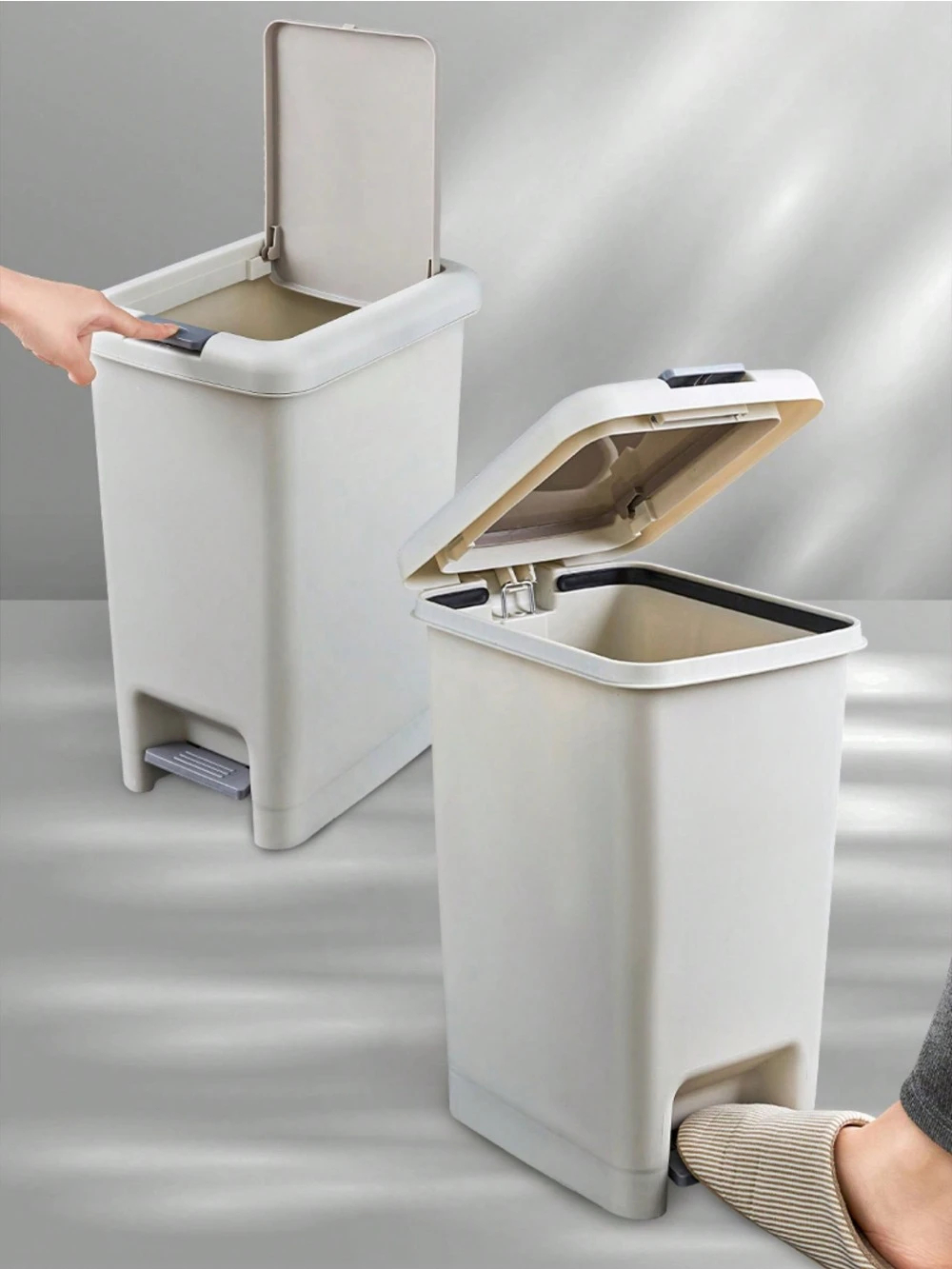 HOMBIN Tempat Sampah Pedal Kaki Trash Bin Household with Hand Press - H101 Gambar produk HOMBIN Tempat Sampah Pedal Kaki Trash Bin Household with Hand Press - H101