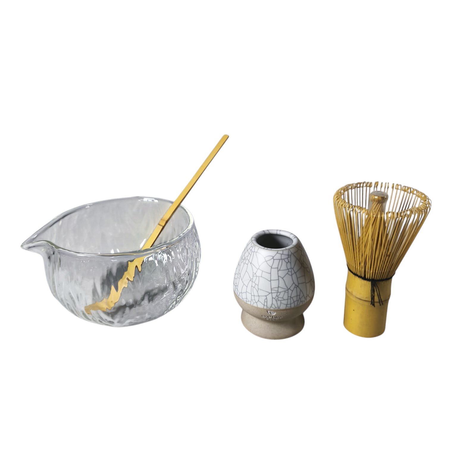 One Two Cups Matcha Set Chawan Chasen Stand Chashaku 470ml 4 PCS - WT174 Gambar produk One Two Cups Matcha Set Chawan Chasen Stand Chashaku 470ml 4 PCS - WT174