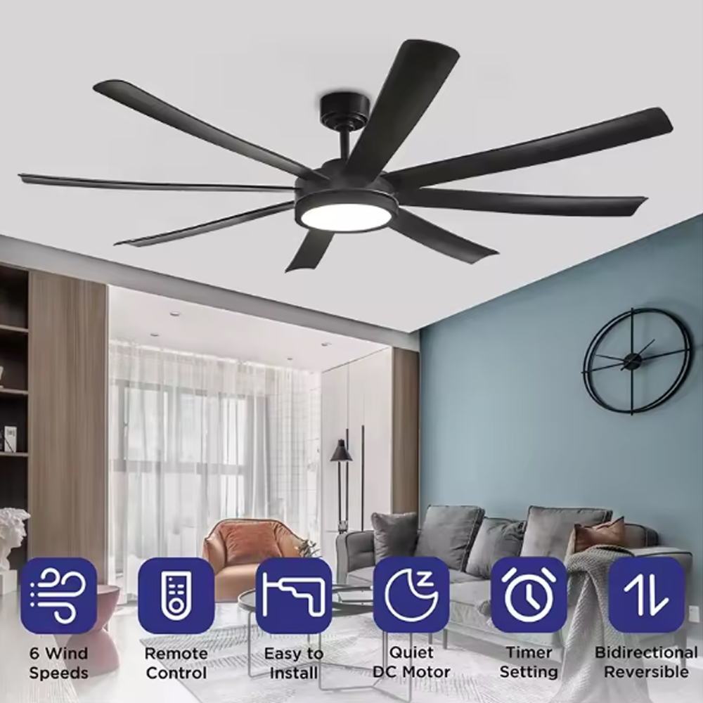 Gambar produk SOVE Kipas Angin Gantung Lampu LED Tri Color with Remote 72 Inch - SOTF-100