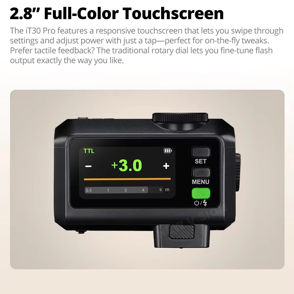 Godox Flash Camera Wireless 2.4GHz TTL Touchscreen 900mAh for Sony - iT30Pro C Gambar produk Godox Flash Camera Wireless 2.4GHz TTL Touchscreen 900mAh for Sony - iT30Pro C