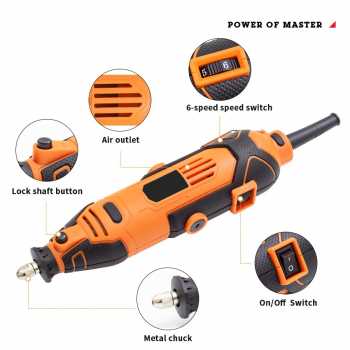 Gambar produk KRIMED Bor Listrik Polishing Engraver Die Grinder 200W 30000RPM - KR300