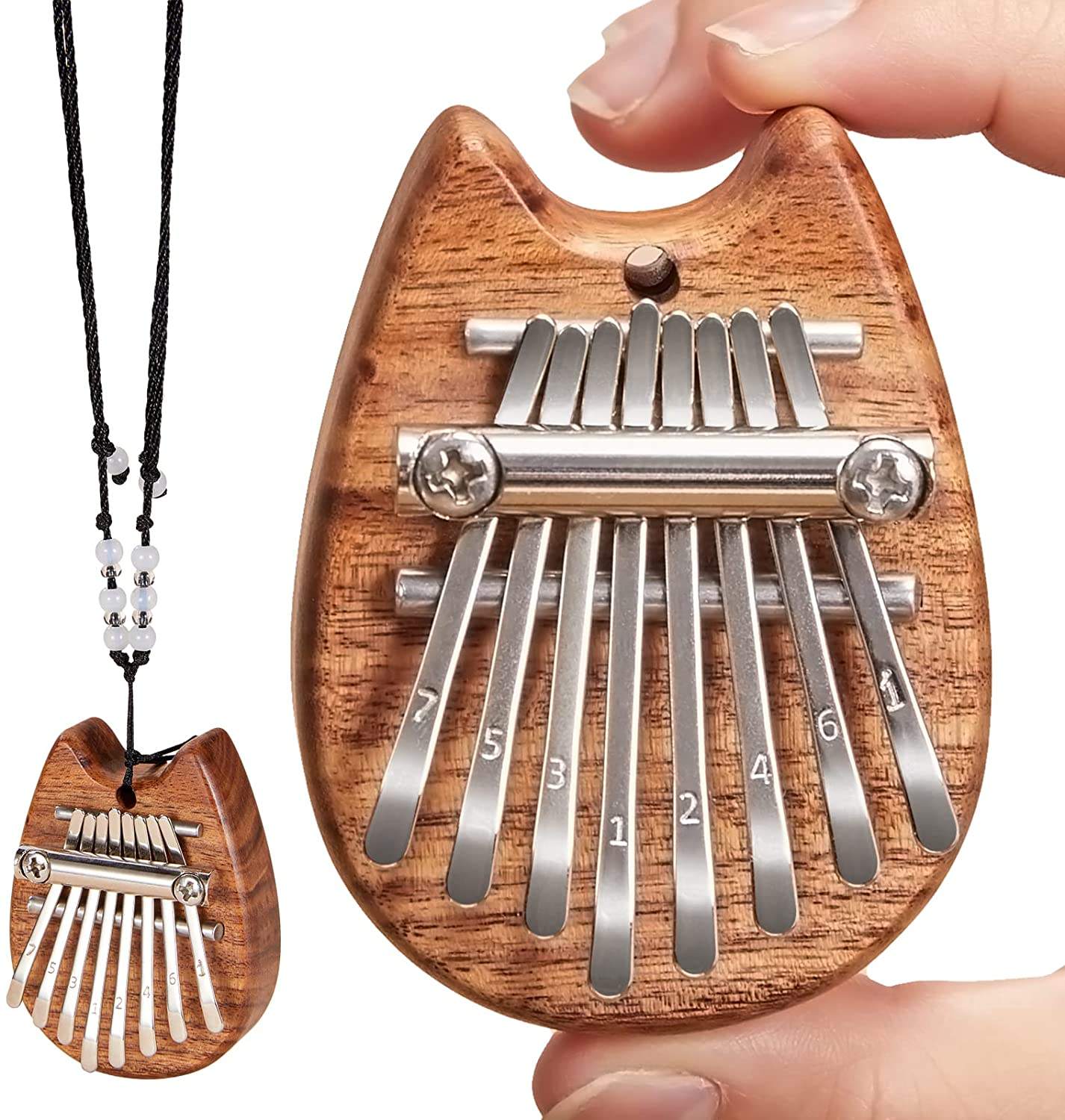 Gambar produk LUMINA Kalimba Mini Thumb Piano Musical Toys 8 Note Sound Solid Wood Kitten - LM-4587
