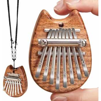 Gambar produk LUMINA Kalimba Mini Thumb Piano Musical Toys 8 Note Sound Solid Wood Kitten - LM-4587
