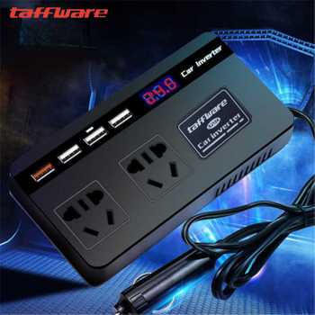 Taffware Car Power Inverter DC 12V/24V to DC 220V 200W 4 USB Port - XJ124