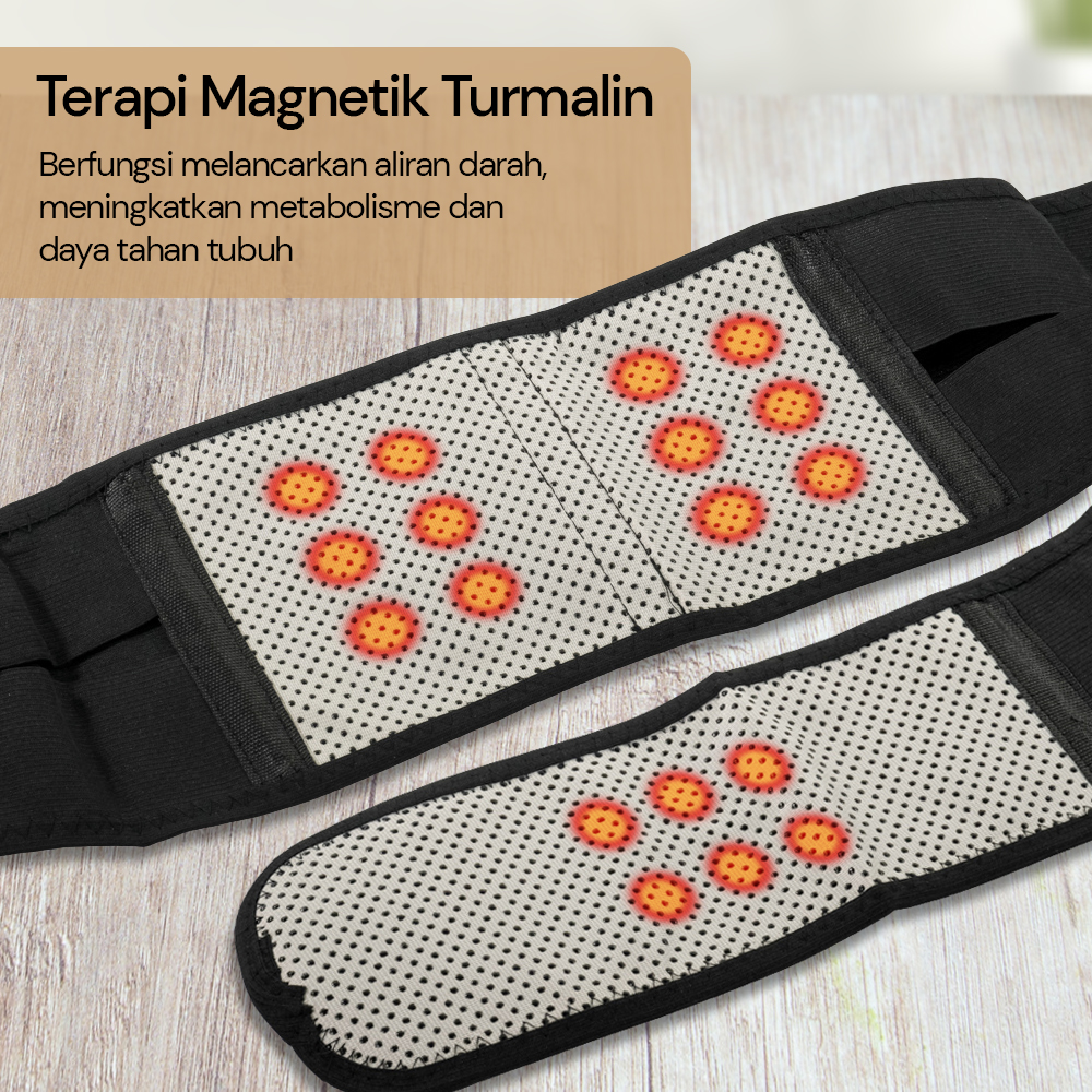 TaffOmicron Alat Terapi Pinggang Magnetic Tourmaline Nylon XL Gambar produk TaffOmicron Alat Terapi Pinggang Magnetic Tourmaline Nylon XL