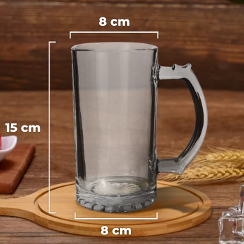 Gambar produk TREDO Gelas Mug Bir Beer Sodium Calcium Glass Drilled Bottom Cup 500ml - T515
