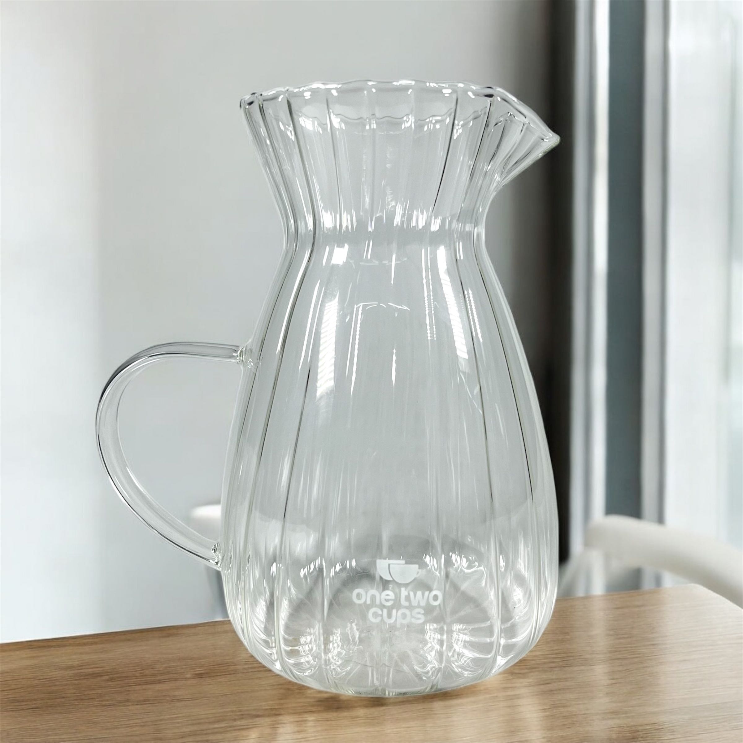 Gambar produk One Two Cups Teko Teh Pitcher Coffee Milk Jug Borosilicate Glass 500ml - YD2