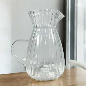 Gambar produk One Two Cups Teko Teh Pitcher Coffee Milk Jug Borosilicate Glass 500ml - YD2