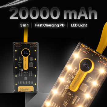Shark Power Bank 20000mAh Fast Charging PD LED Dual USB Port 66W - KP105