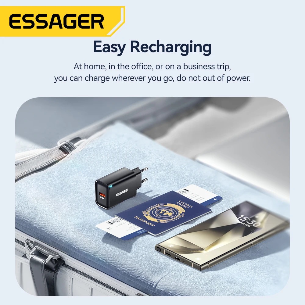 ESSAGER Kepala Charger USB Fast Charging GaN PD QC3.0 45W - ES-CD60 Gambar produk ESSAGER Kepala Charger USB Fast Charging GaN PD QC3.0 45W - ES-CD60