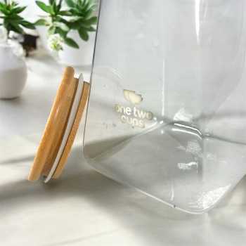 Gambar produk One Two Cups Toples Kaca Penyimpanan Makanan Pyramid Glass Storage Jar 950ml - S12