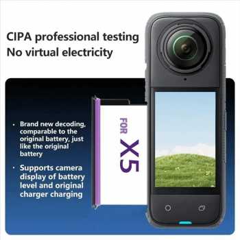 Gambar produk COOLSHOW Baterai Kamera Aksi Insta360 X5 Rechargeable 2800mAh - CL-280