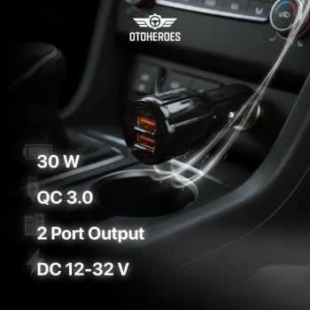 Gambar produk OTOHEROES Car Charger Mobil Fast Charging QC 3.0 Dual USB Port 3.1A - DC-681