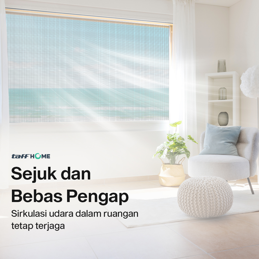 TaffHOME Kasa Nyamuk Jaring Jendela Ventilasi Mosquito Net PP Nano 1x1M - AW15 Gambar produk TaffHOME Kasa Nyamuk Jaring Jendela Ventilasi Mosquito Net PP Nano 1x1M - AW15