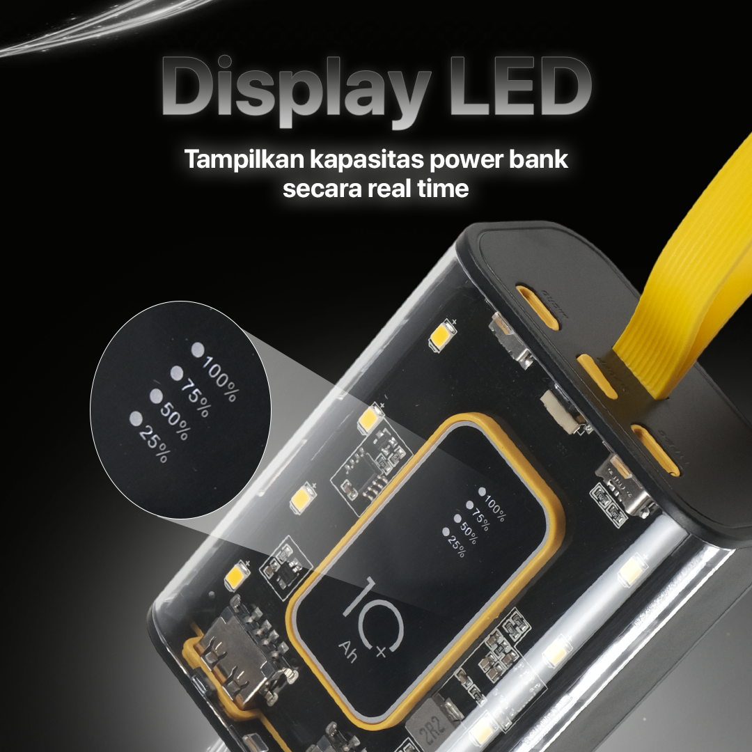 WST Power Bank 20000mAh Fast Charging PD 3in1 Cable Dual USB Port 10W - WS731 Gambar produk WST Power Bank 20000mAh Fast Charging PD 3in1 Cable Dual USB Port 10W - WS731