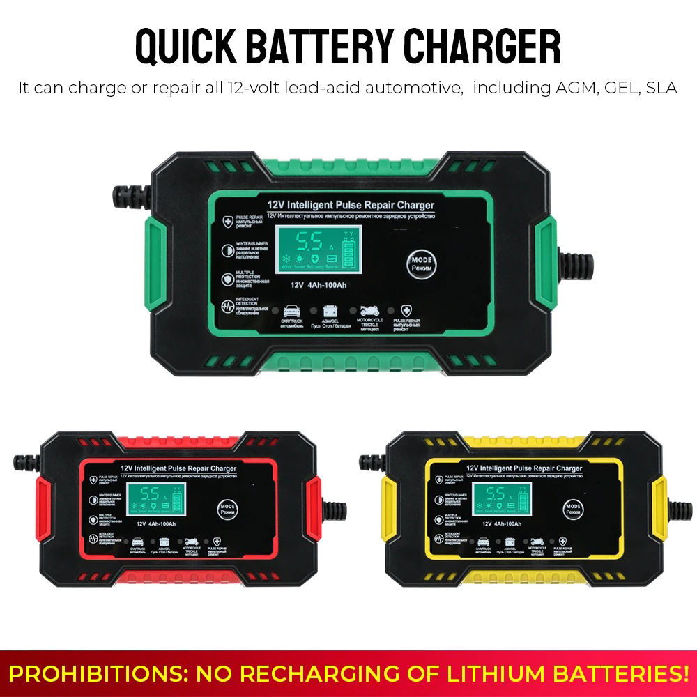 RJTianye Charger Aki Mobil Intelligent Battery Charger 12V 6A - RJ-C120501A Gambar produk RJTianye Charger Aki Mobil Intelligent Battery Charger 12V 6A - RJ-C120501A