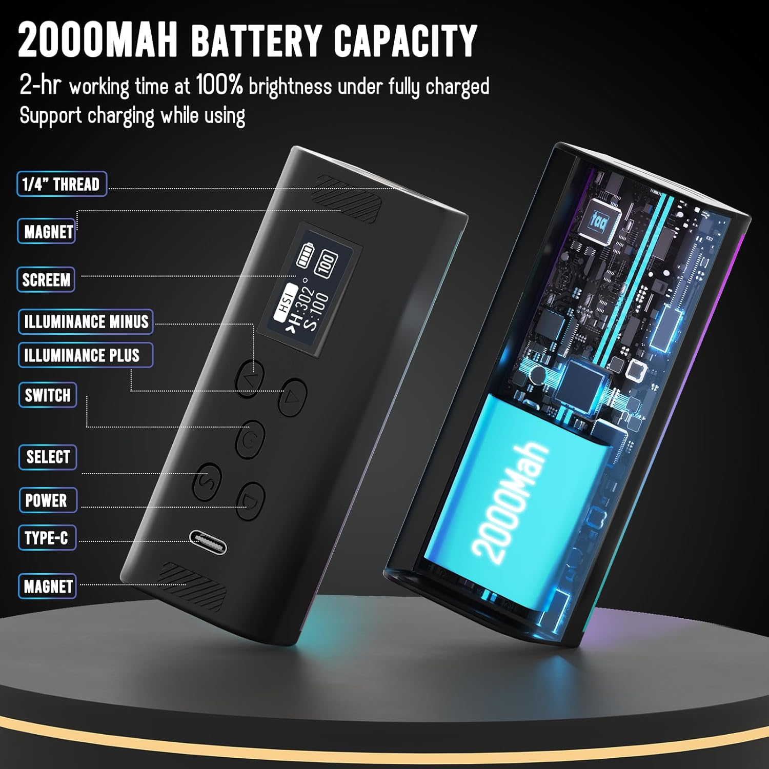 NEEWER Lampu Fill Light LED Magnetic RGBW 2500-9000K 2000mAh 6W - TL96 Gambar produk NEEWER Lampu Fill Light LED Magnetic RGBW 2500-9000K 2000mAh 6W - TL96